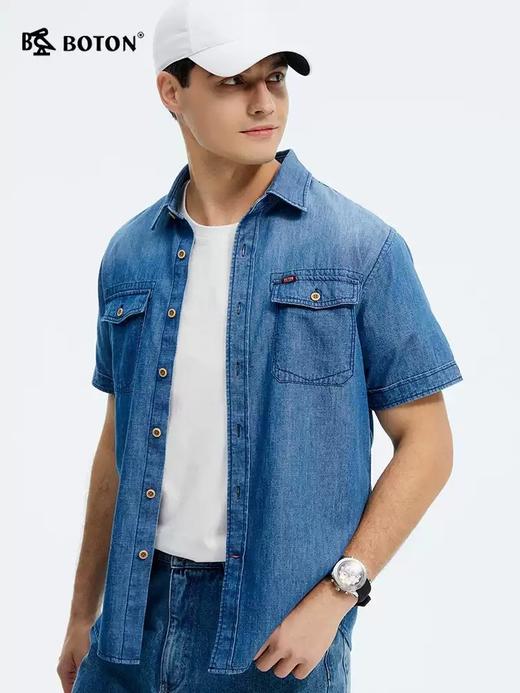 波顿夏季男士工装蓝牛仔短袖｜硬挺有型，夏日相伴MS099225 商品图3