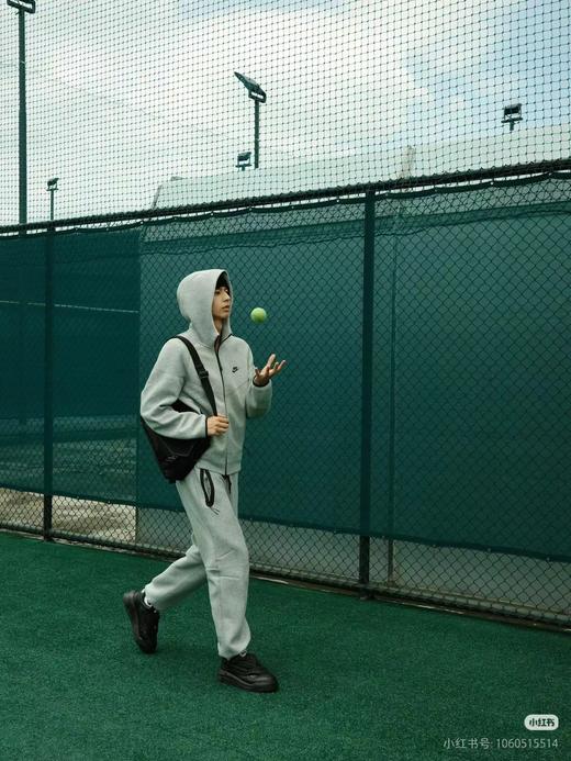 F032380男子全长拉链开襟连帽衫连帽衫针织休闲拼接拉链外套 商品图12