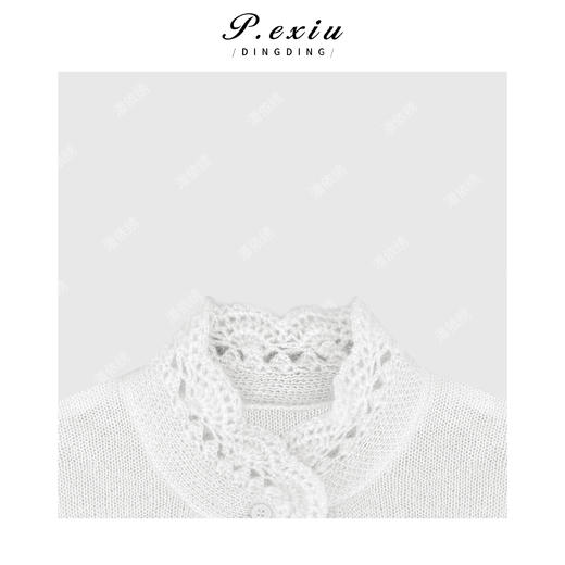 03-4潘依绣丁丁宠粉羊毛马海毛温柔风勾花镂空圆领长袖针织开衫Q63412 商品图2