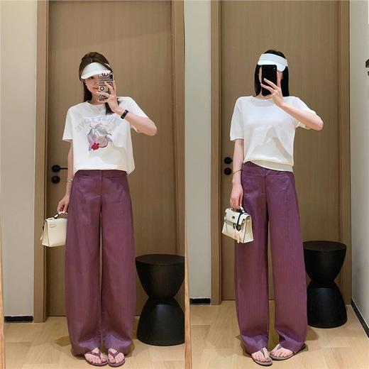 雀说巨舒适 老钱麻裤！定织人字纹天丝亚麻破缝阔腿裤宽松茧型休闲裤XZ25051405巨舒适 老钱麻裤！定织人字纹天丝亚麻破缝阔腿裤宽松茧型休闲裤XZ25051405 商品图1