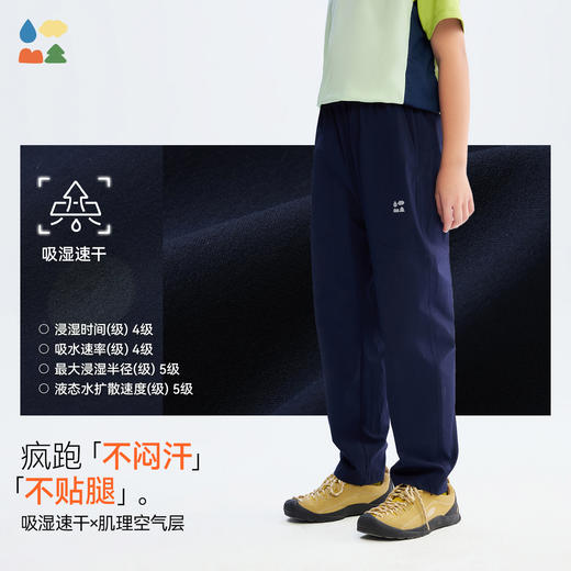 【微锥经编长裤】森林棠26夏款日常休闲百搭透气耐磨儿童运动裤22061239 商品图1