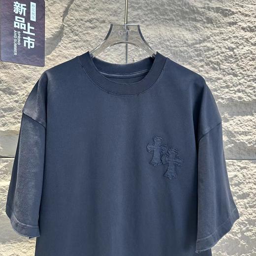 F032326夏季新款时尚百搭男女同款刺绣压花工艺休闲短袖T恤 商品图7