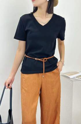 T56333#魅力V领爽滑包容T恤