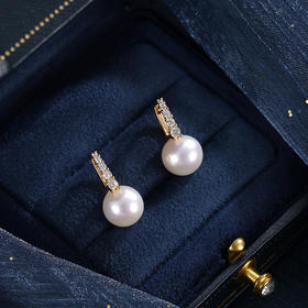 子佩集【璇玑天后】银S925珍珠惜王妃耳钉【MLEH028】9mm珠镀金扣环2601