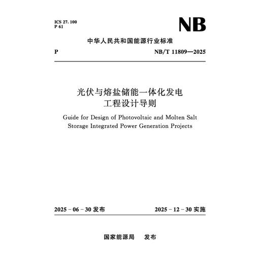 光伏与熔盐储能一体化发电工程设计导则 NB/T 11809—2025 商品图2