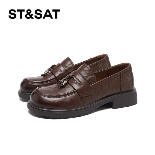 星期六26春新款柔软羊皮学院风乐福鞋SSE1111011 商品图3