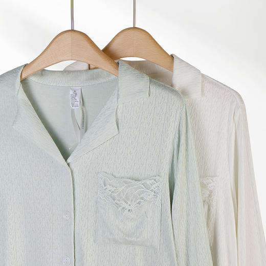 美奈川睡衣女家居服套装西装领长袖套装 JJ28195 商品图2