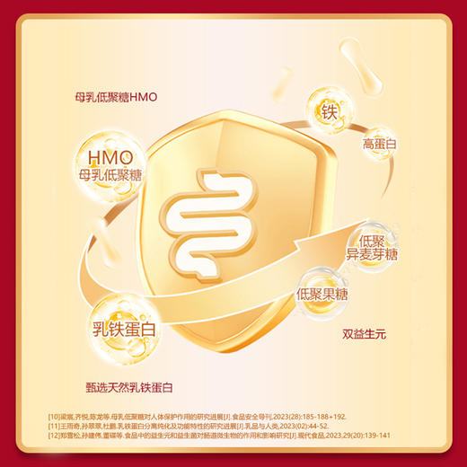 贝因美红爱666儿童成长奶粉450g*2罐 赠25g*10条   添加HMO乳铁蛋白 商品图2