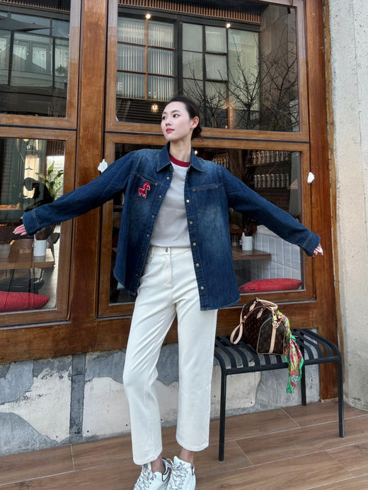 【马上红】噢蜜ooomeooo小马🐎刺绣牛仔外套 商品图0