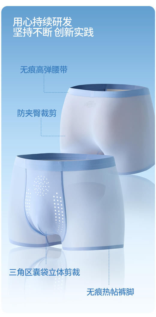【芭蕉先生】冰盾护舱10A速干消臭男内裤（3条装） 商品图4