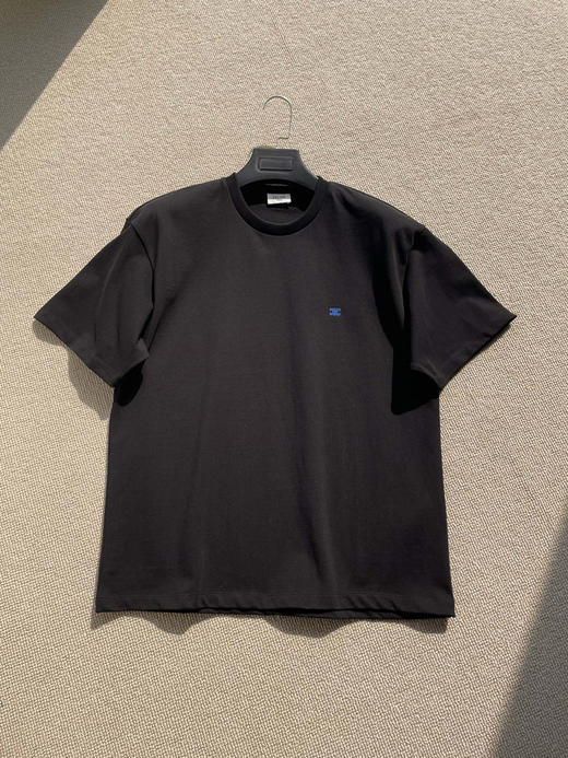 323-10 渠道圆正 Ce男女同款 宽松版 纯色小标刺绣 圆领短袖T恤 我和老朱都穿M 商品图4