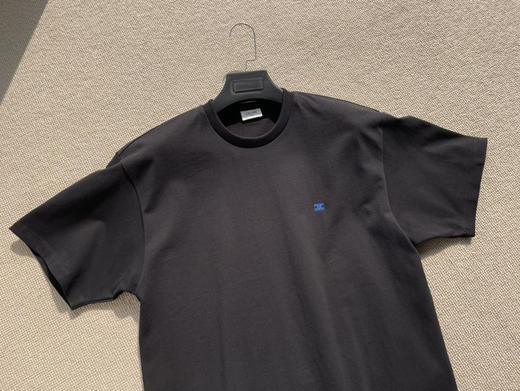 323-10 渠道圆正 Ce男女同款 宽松版 纯色小标刺绣 圆领短袖T恤 我和老朱都穿M 商品图7