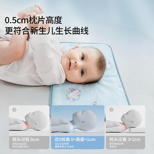 【夏日凉席】嫚熙婴儿云片枕0-6个月以上天丝苎麻枕四季新生宝宝枕头透气吸汗 商品图1
