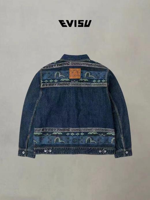 F032309新款男士复古风格海鸥印花拼接牛仔面料夹克外套 商品图7