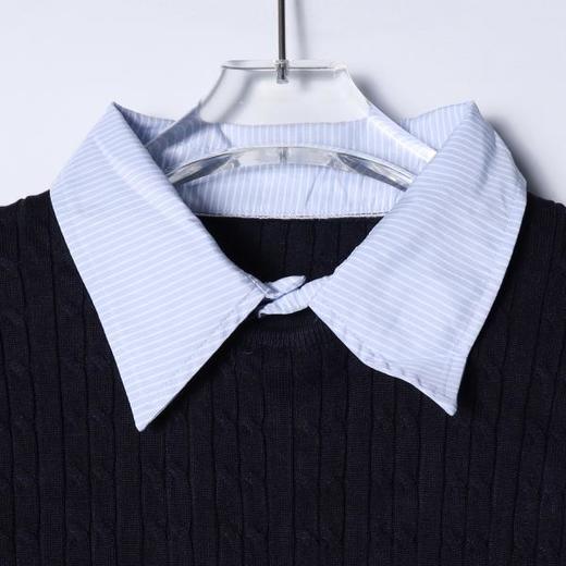 SDSA男装2026新款高贵轻奢慵懒风假两件针织短袖T恤翻领百搭时尚 商品图2