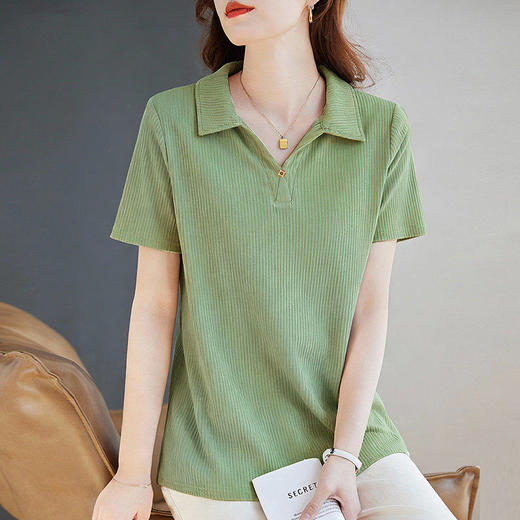 polo衫t恤女短袖2026年新款夏季爆款女装休闲减龄翻领上衣体恤衫 商品图3