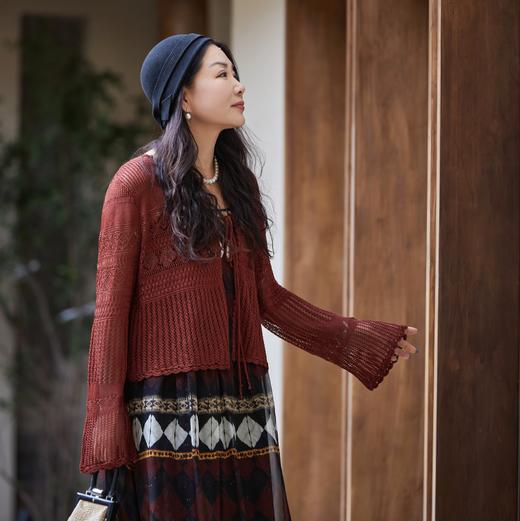 【林栖设计小店】手工系带|多色镂空肌理2026夏新款毛织外套针织两件套1962165 商品图4