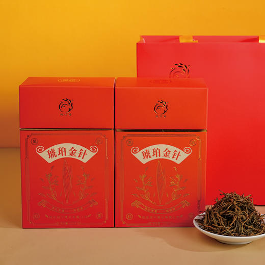 凤宁号【琥珀金针】特级单芽  花香滇红茶 125克/盒 商品图4