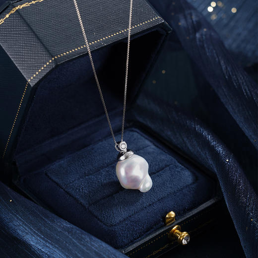 子佩集【潮汐吻痕】银S925珍珠惜王妃项链【SPN1250001】13-16mm巴洛克珠2601 商品图0