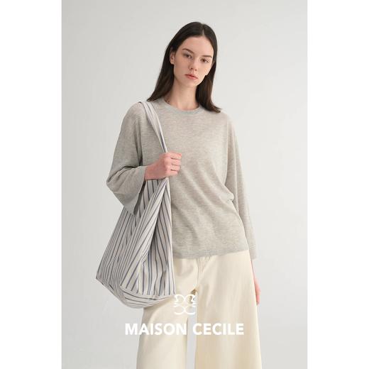MC三色|莱赛尔亚麻轻盈舒适显比例八分袖肌理感上衣MAISON CECILE 商品图4