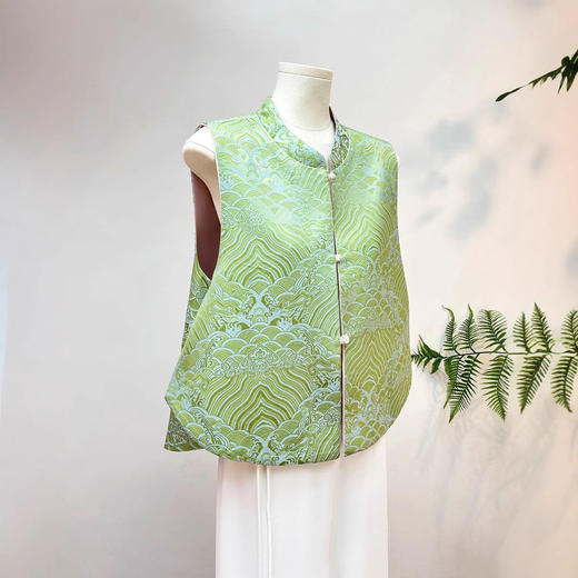 丁摩 新中式凤凰双面穿马甲女春夏新款国风立领坎肩年轻减龄马夹6ZF-3233 商品图3