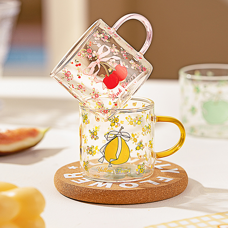 摩登主妇高硼硅玻璃杯家用儿童水杯牛奶杯高颜值迷你小杯子果汁杯