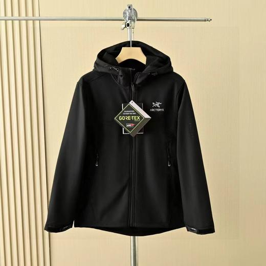 F032314春季加绒软壳三防功能连帽冲锋衣拉链长袖外套 商品图6