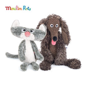 Moulin Roty 脏脏狗&扁扁猫 玩偶 法国快乐学校系列系列  BBF-“Better best friend” 法国品牌