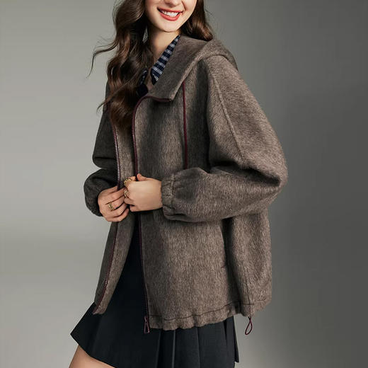 裁缝学苑AS650连帽毛呢短款双面羊绒外套纸样女装新款上衣样板图纸 商品图2