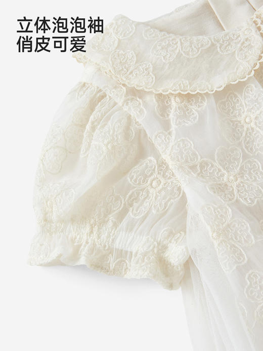 英氏婴儿连体衣女宝宝夏季新款衣服纱裙蕾丝短袖哈衣YRHGJ2S030A 商品图4