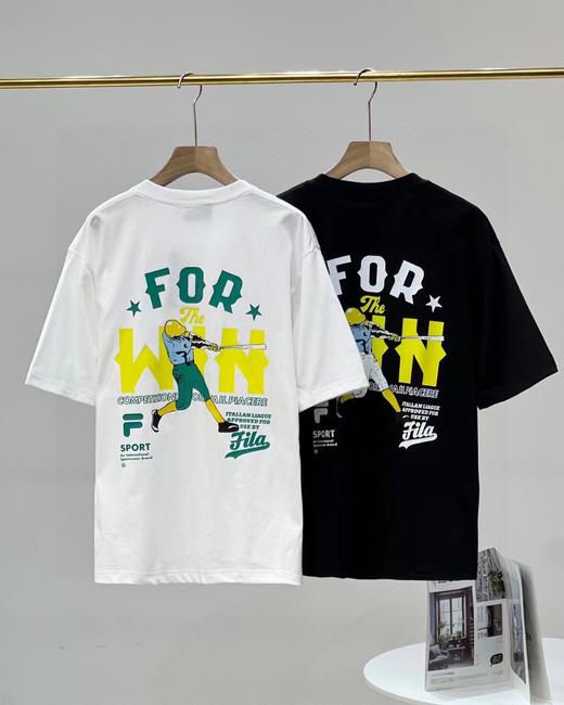 F032366春夏后背棒球涂鸦印花休闲宽松情侣款短袖T恤 商品图2