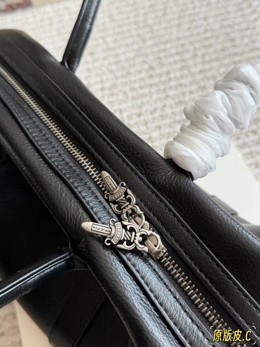 F032358十字架金属装饰手提复古感黑色荔枝纹饺子包 商品图8