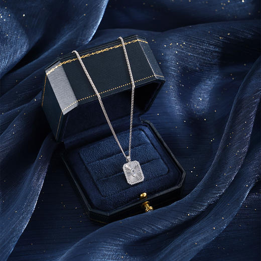 子佩集【无畏光芒】银S925套链【FYL-2099】项链时尚方块方牌2601 商品图1