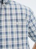 波顿夏季男士纯棉格纹短袖衬衫｜蓝绿白格子，清爽相伴MS113225 商品缩略图3
