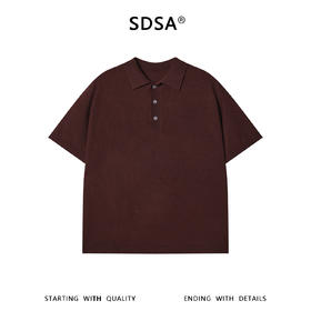 SDSA男装2026新款高贵轻奢老钱风纯色polo领短袖T恤百搭时尚上衣
