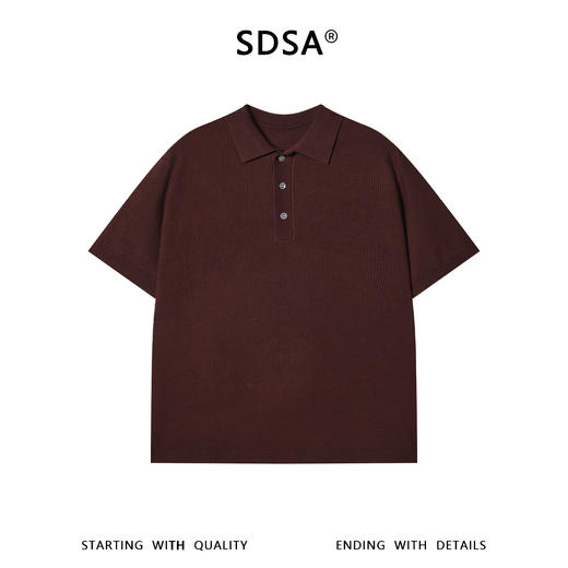 SDSA男装2026新款高贵轻奢老钱风纯色polo领短袖T恤百搭时尚上衣 商品图0