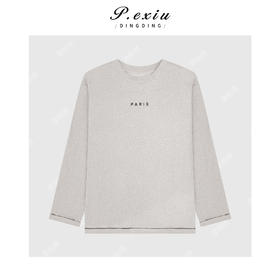 03-4潘依绣丁丁宠粉100%棉慵懒风复古印花宽松减龄圆领长袖T恤Q65478