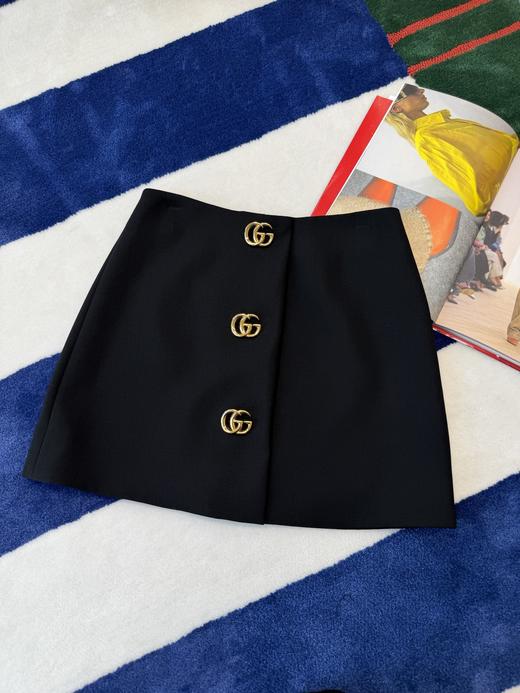 古驰 2026春夏金扣羊毛半裙 商品图6