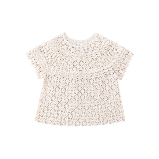 苏苏姐家奶油圆育克套头短袖手工diy钩针棉线亚麻毛线团材料包 商品图4