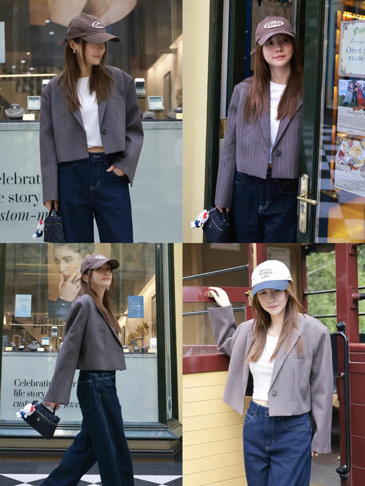 HIDEMI 美利奴羊毛短西装外套通勤上衣阔腿西八分裤套装 商品图1