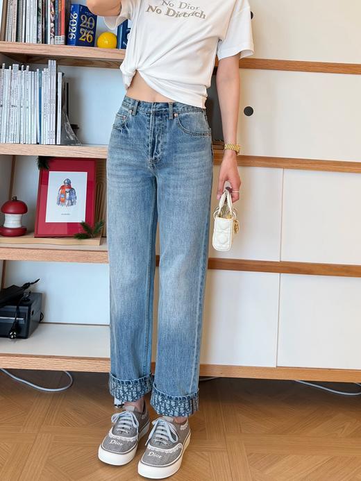 迪奥  最新款26Ss新款卷边老花牛仔裤 商品图0