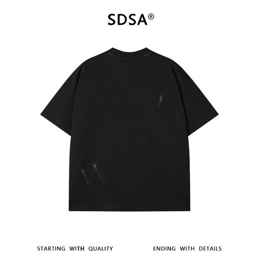 SDSA男装2026新款高贵轻奢美式复古刷漆印花字母圆领短袖T恤百搭 商品图4
