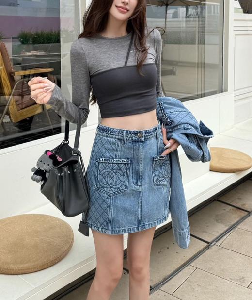 女款编织花边牛仔半裙la025 商品图3