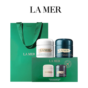 【周末好物节】送礼袋【LAMER海蓝之谜日夜新生两件套盒】奇迹云绒霜60ml+奇迹晚霜60ml 香港直邮