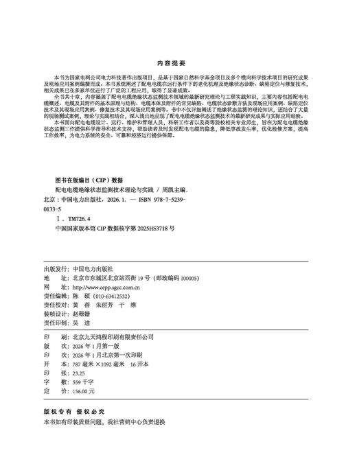 配电电缆绝缘状态监测技术理论与实践 商品图1