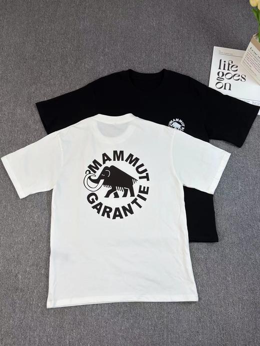 F032350随性慵懒男女同款宽松情侣半袖圆形徽标短袖T恤 商品图0