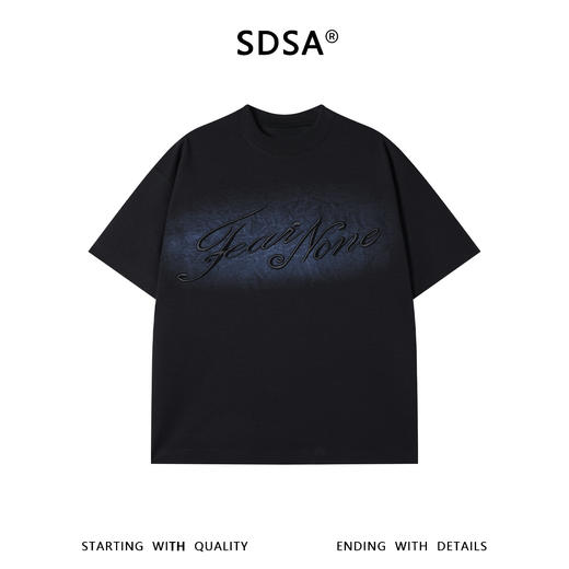 SDSA男装2026新款高贵轻奢美式撞色印花刺绣字母圆领短袖T恤百搭 商品图0