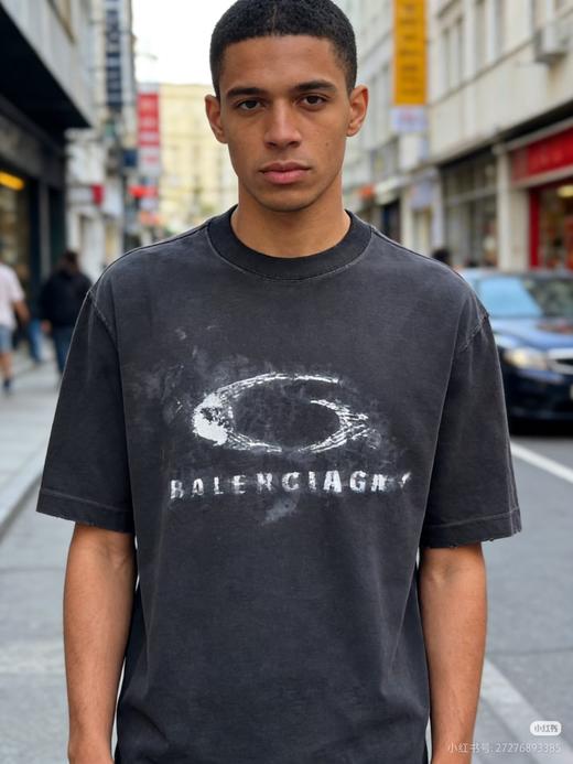 世家 2026春夏烟雾系列水洗雪花圆领短袖T恤 Z-15892 商品图7