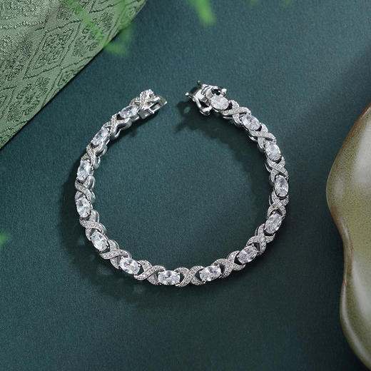 子佩集【灵犀破晓】银S925手链【SL200007B】时尚交叉钻2601 商品图0