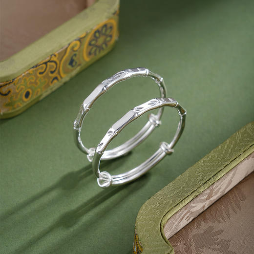 子佩集【茁壮健康】银S9999童镯【TB0240581】儿童竹节健康成长2601 商品图1